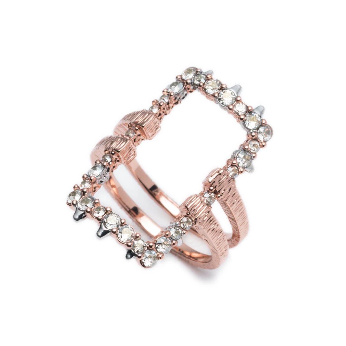 Alexis Bittar Crystal Encrusted  Oversize Link Ring