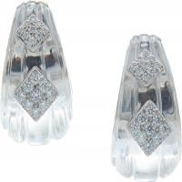 david webb, inc.	carved rock crystal, brilliant-cut diamonds earrings