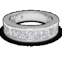 ritani women's channel-set princess diamond eternity wedding ring