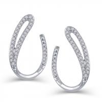 ritani diamond curved hoop earrings