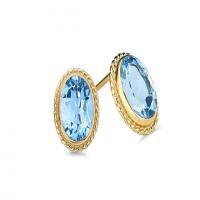 ritani oval shaped swiss blue topaz earrings