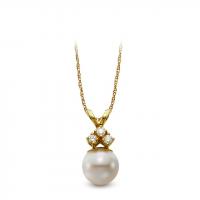 ritani freshwater cultured pearl and diamond pendant necklace