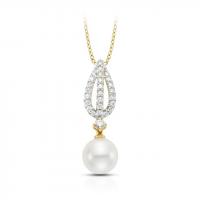 ritani freshwater pearl and diamond pendant