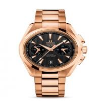 omega aqua terra 150m omega co-axial gmt chronograph 43 mm