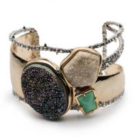 alexis bittar druzy stone cluster cuff bracelet