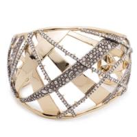 alexis bittar crystal encrusted plaid cuff bracelet
