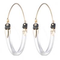 alexis bittar leather accented hoop earring