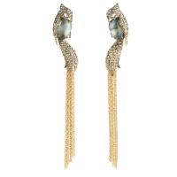 alexis bittar crystal encrusted lovebirds tassel clip earring