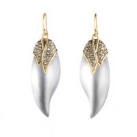 alexis bittar crystal encrusted capped feather earring