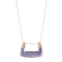 alexis bittar crystal encrusted abstract buckle shape pendant necklace