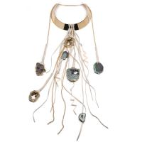 alexis bittar druzy and multi long leather strand collar necklace