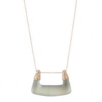 alexis bittar crystal encrusted abstract buckle shape pendant necklace
