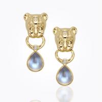 temple st. clair	18k foglia earrings with diamond pavé
