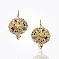 temple st. clair	18k small oliva hoop earrings with diamond