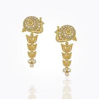 temple st. clair	18k swan coin earrings with diamond