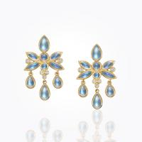 temple st. clair	18k lion cub drop earrings with royal blue moonstone and diamond...