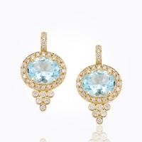 temple st. clair	18k blossom drop earrings with royal blue moonstone and diamond...