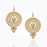 temple st. clair	18k classic halo earrings wi...