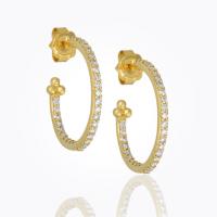 temple st. clair	18k moonface earrings with r...