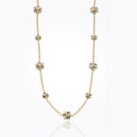 temple st. clair	18k trio necklace with emerald and diamond pave