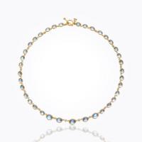 temple st. clair	18k classic charm necklace with rock crystal, royal blue moonstone,...