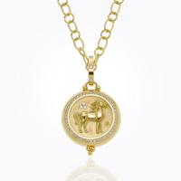temple st. clair	18k swan coin pendant with d...