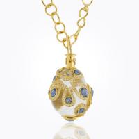 temple st. clair	18k moonface pendant with carved rock crystal and diamond granulati...