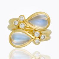 temple st. clair	18k double drop earrings with diamond