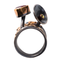 Tara Hutch Amethyst and Demantoid Garnet Ring