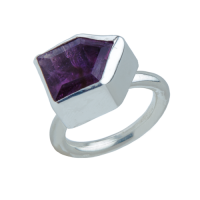 tara hutch faceted amethyst cocktail ring