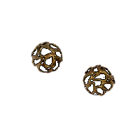 tara hutch glossy black silver & 22k hollow stud earrings