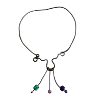 tara hutch zircon/amethyst/sapphire/tanzanite necklace with 22k gold