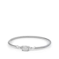 david yurman	petite wheaton bracelet with diamonds, 3mm
