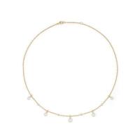david yurman	petite perle fringe necklace with pearls and diamonds in 18k gold