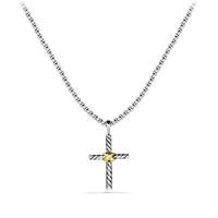 david yurman	petite x cross necklace with 14k gold