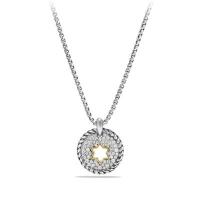 david yurman	petite pave star of david charm necklace with diamonds and 18k gold