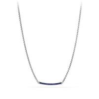david yurman	petite pavé metro chain necklace with blue sapphire