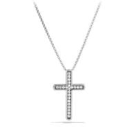 david yurman	petite pavé cross necklace with diamonds