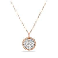 david yurman	petite pavé necklace with diamonds in 18k rose gold