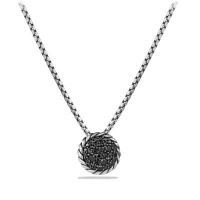 david yurman	petite pavé pendant necklace with black diamonds