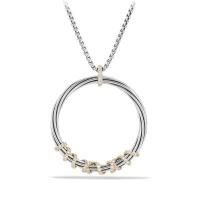 david yurman	helena large pendant necklace with diamonds and 18k gold, 36.5mm