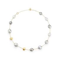 david yurman	dy signature tahitian grey pearl necklace in 18k gold