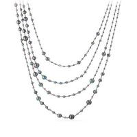 david yurman	oceanica pearl and bead link necklace with grey pearls and hematine