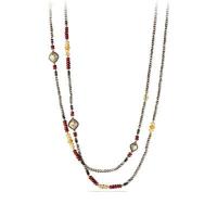 david yurman	bijoux bead necklace with pyrite, garnet and citrine in 18k gold