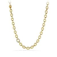 david yurman	large oval link necklace with diamonds in 18k gold