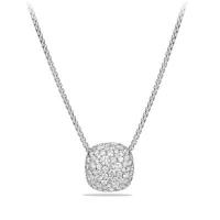 david yurman	pavé diamond pendant necklace in 18k white gold