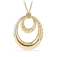 david yurman	pure form® pendant necklace in 18k yellow gold, 52mm