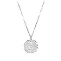 david yurman	initial charm necklace with diamonds in 18k white gold