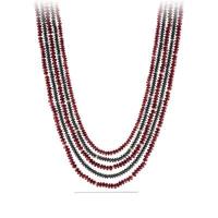 david yurman	dy multi-row bead necklace with garnet and hematine in 18k rose gold