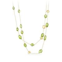 david yurman	dy signature bead necklace with peridot in 18k gold